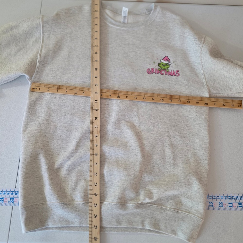 Grinchmas Sweatshirt Women Large Grey Grinchy On The Inside Bougie Outside - Picture 6 of 8